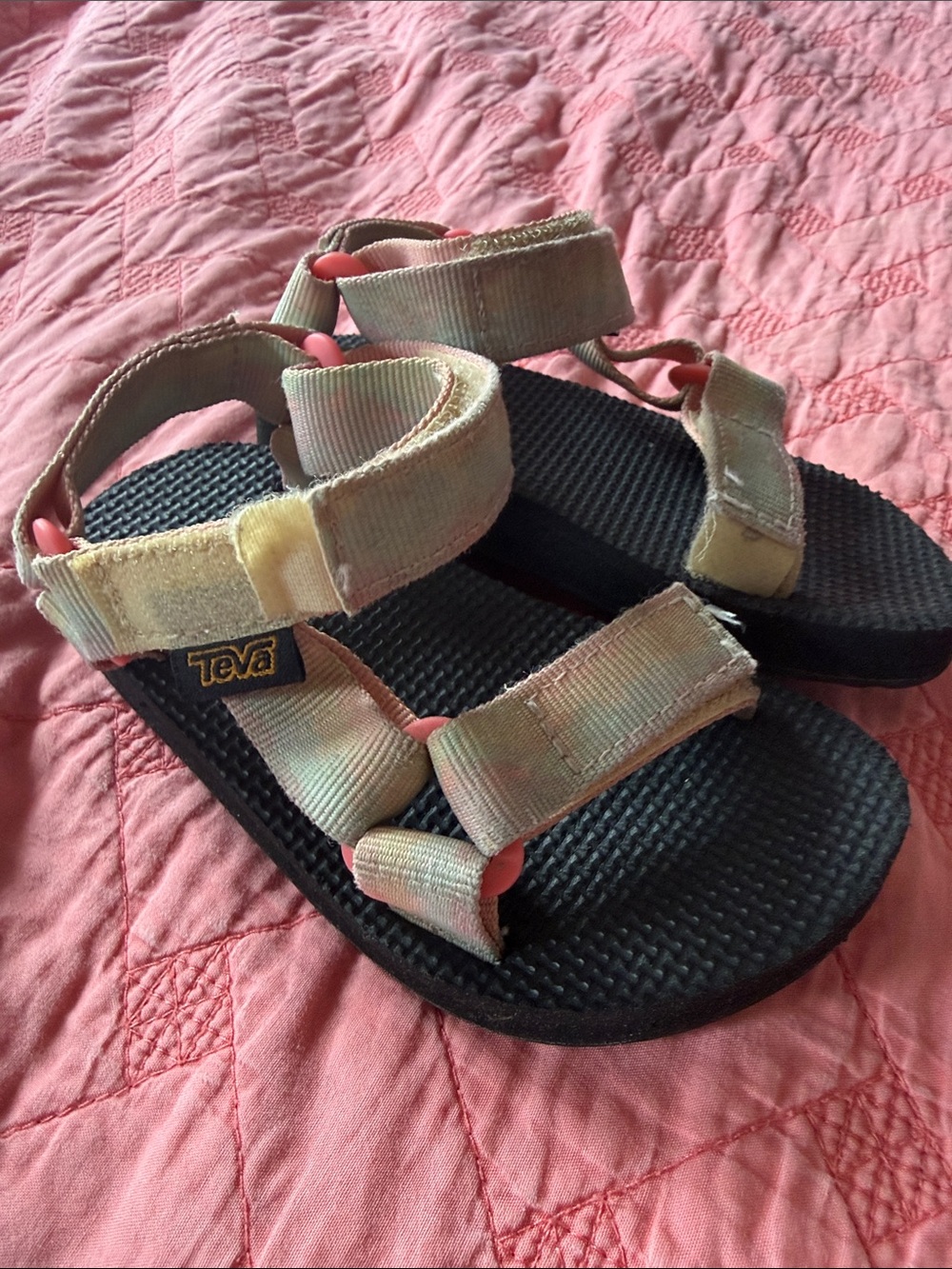 Teva Kids Beige and Pink Strap Sandals